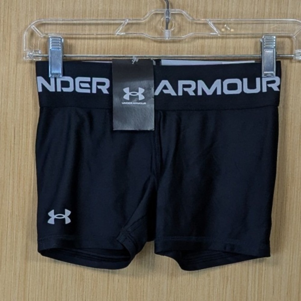 Under Armour Girls Armour Shorty Compression Shorts Size Medium Black NWT